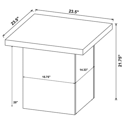 Devar Square Engineered Wood Side End Table Dark Pine - 710887
