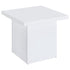Devar Square Engineered Wood Side End Table White High Gloss - 710897
