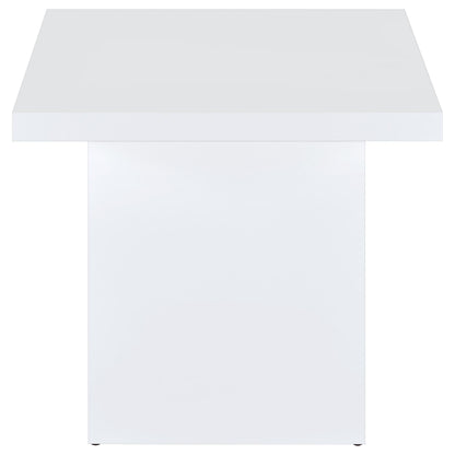 Devar Square Engineered Wood Side End Table White High Gloss - 710897