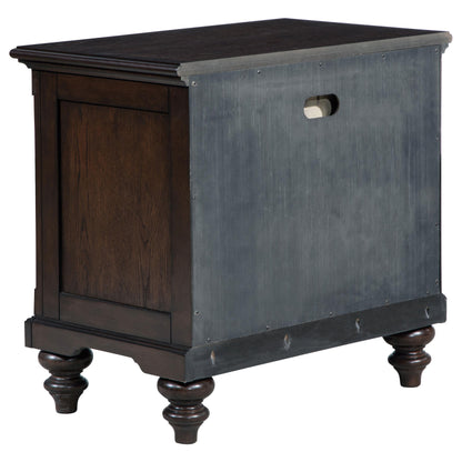 Devon 4-piece Eastern King Bedroom Set Wine Red and Dark Oak - 360341KE-S4