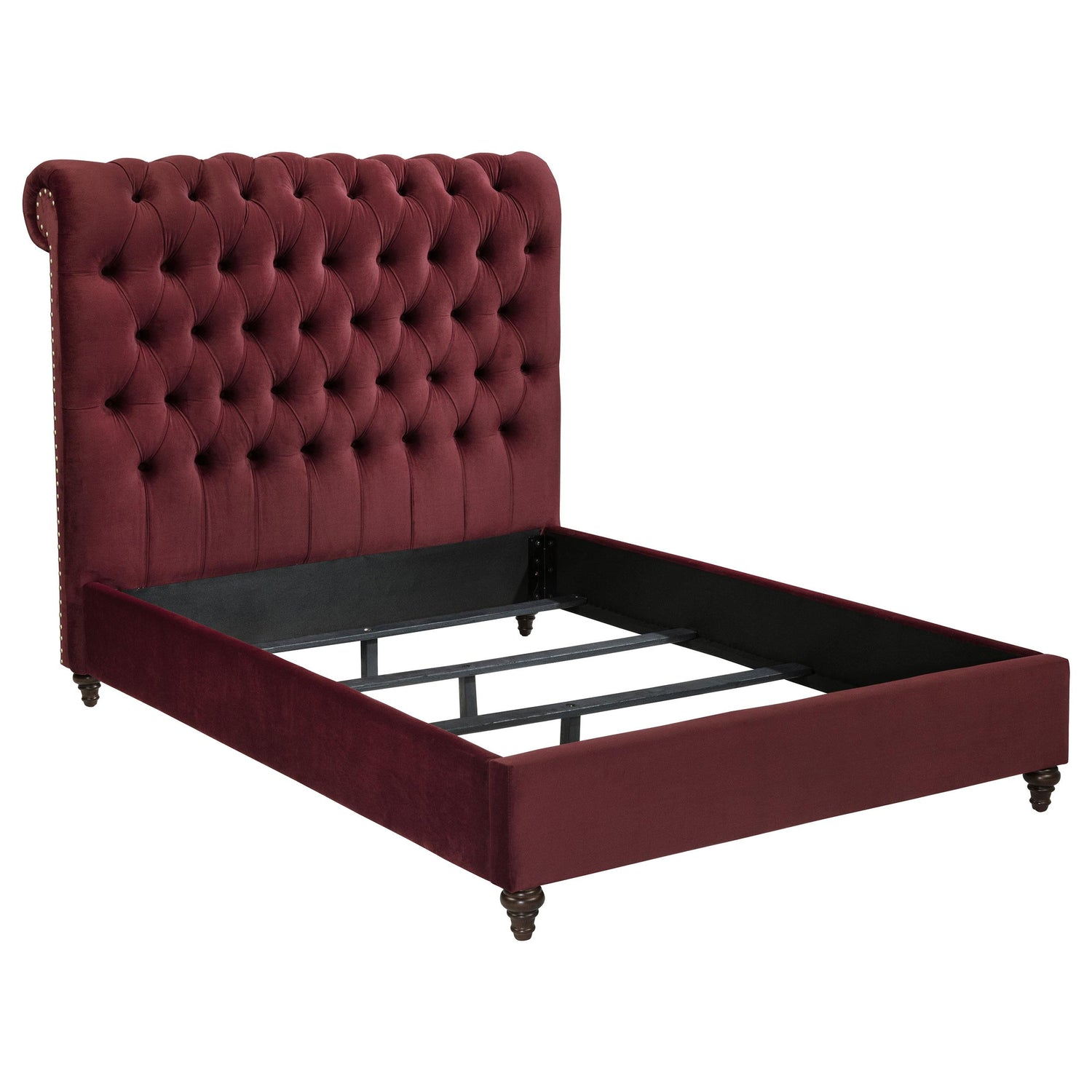 Devon 4-piece Full Bedroom Set Wine Red and Dark Oak - 360341F-S5