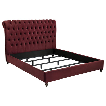 Devon 5-piece Eastern King Bedroom Set Wine Red and Dark Oak - 360341KE-S5