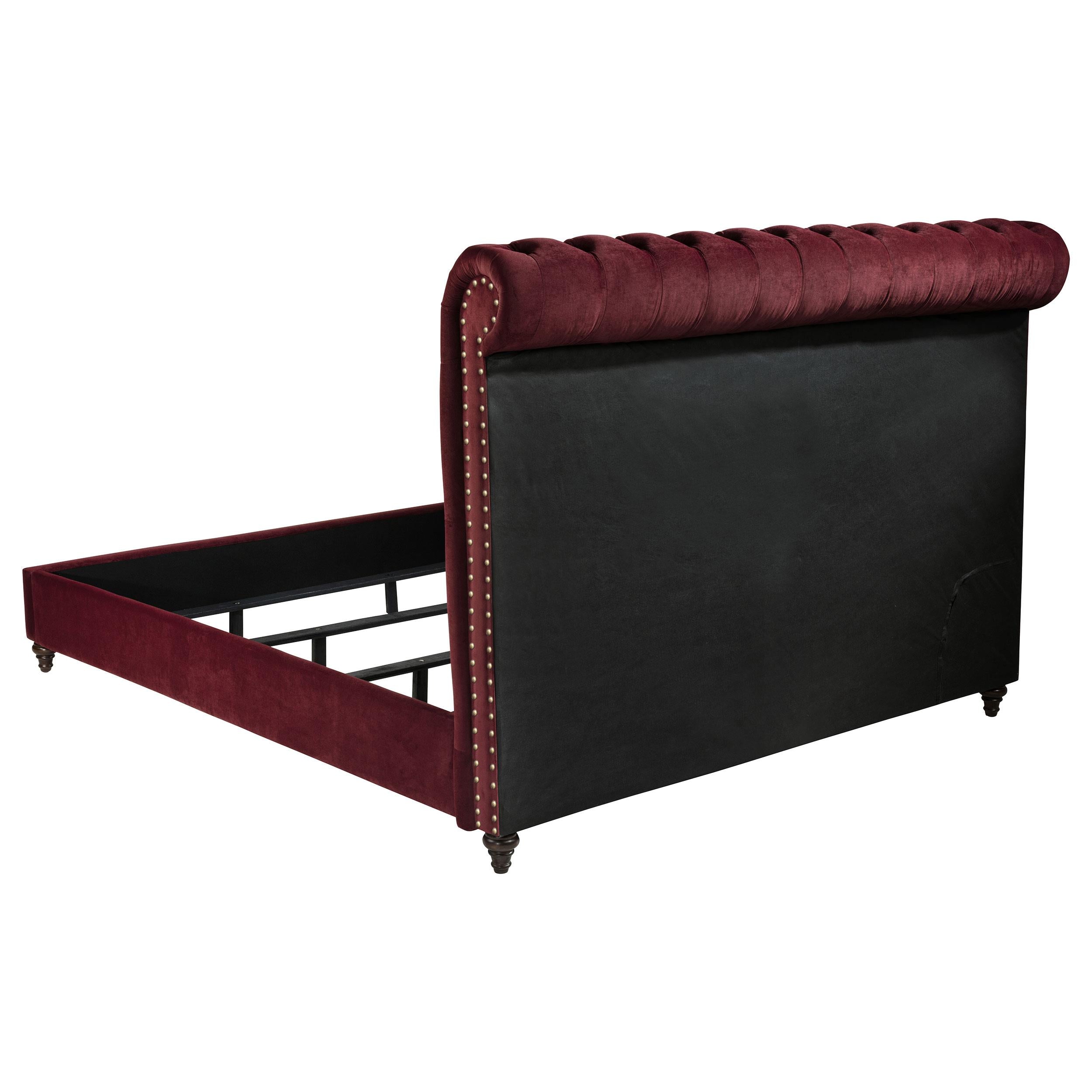 Devon 5-piece Eastern King Bedroom Set Wine Red and Dark Oak - 360341KE-S5