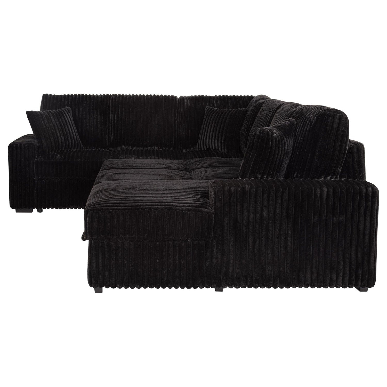 Devonshire Sleeper Sectional Sofa Storage Chaise Black - 511049