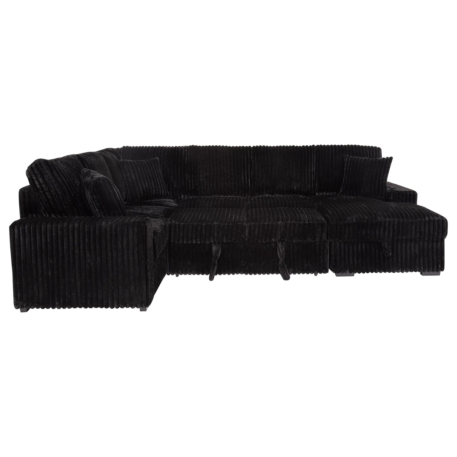 Devonshire Sleeper Sectional Sofa Storage Chaise Black - 511049