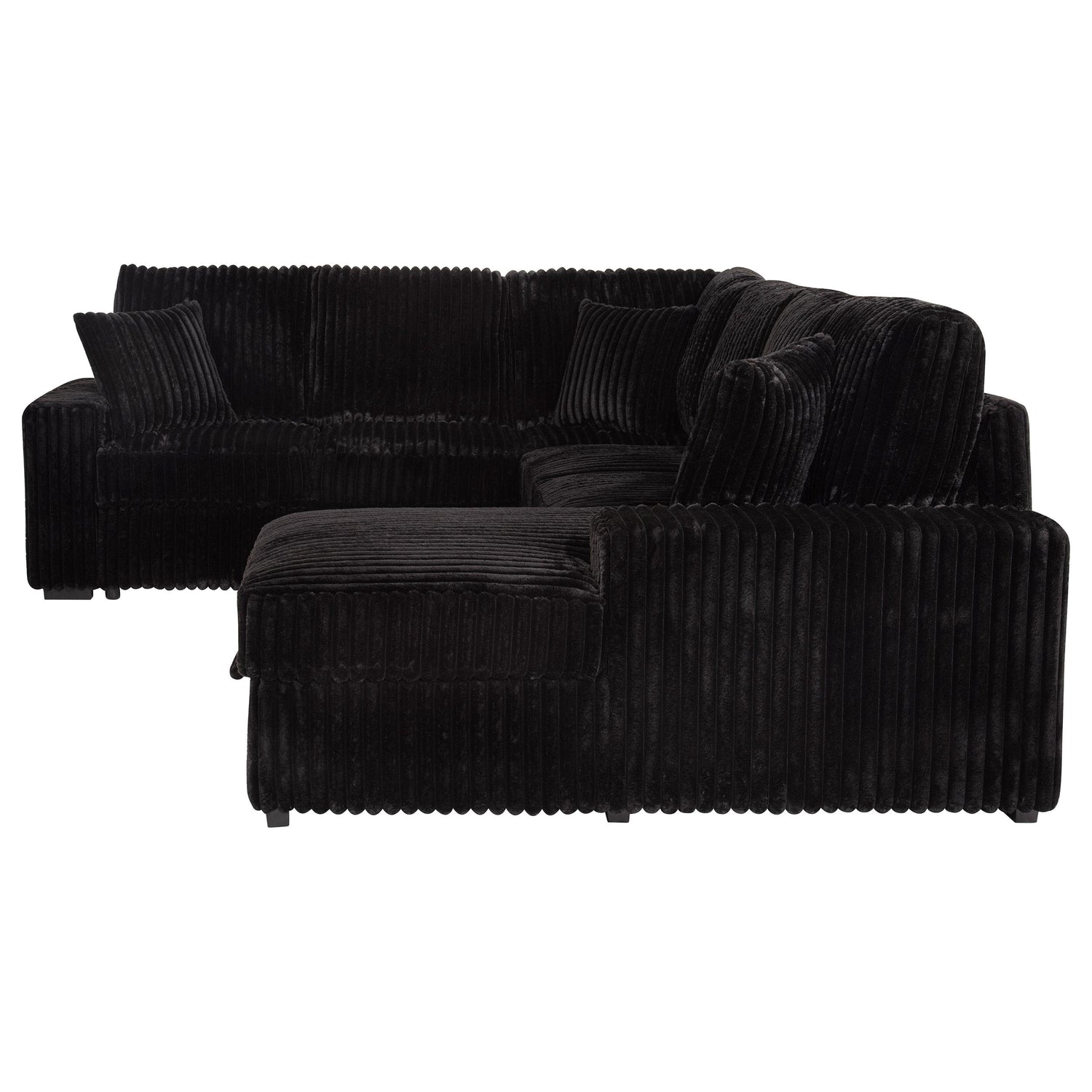 Devonshire Sleeper Sectional Sofa Storage Chaise Black - 511049