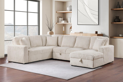 Devonshire Sleeper Sectional Sofa Storage Chaise Camel - 501205