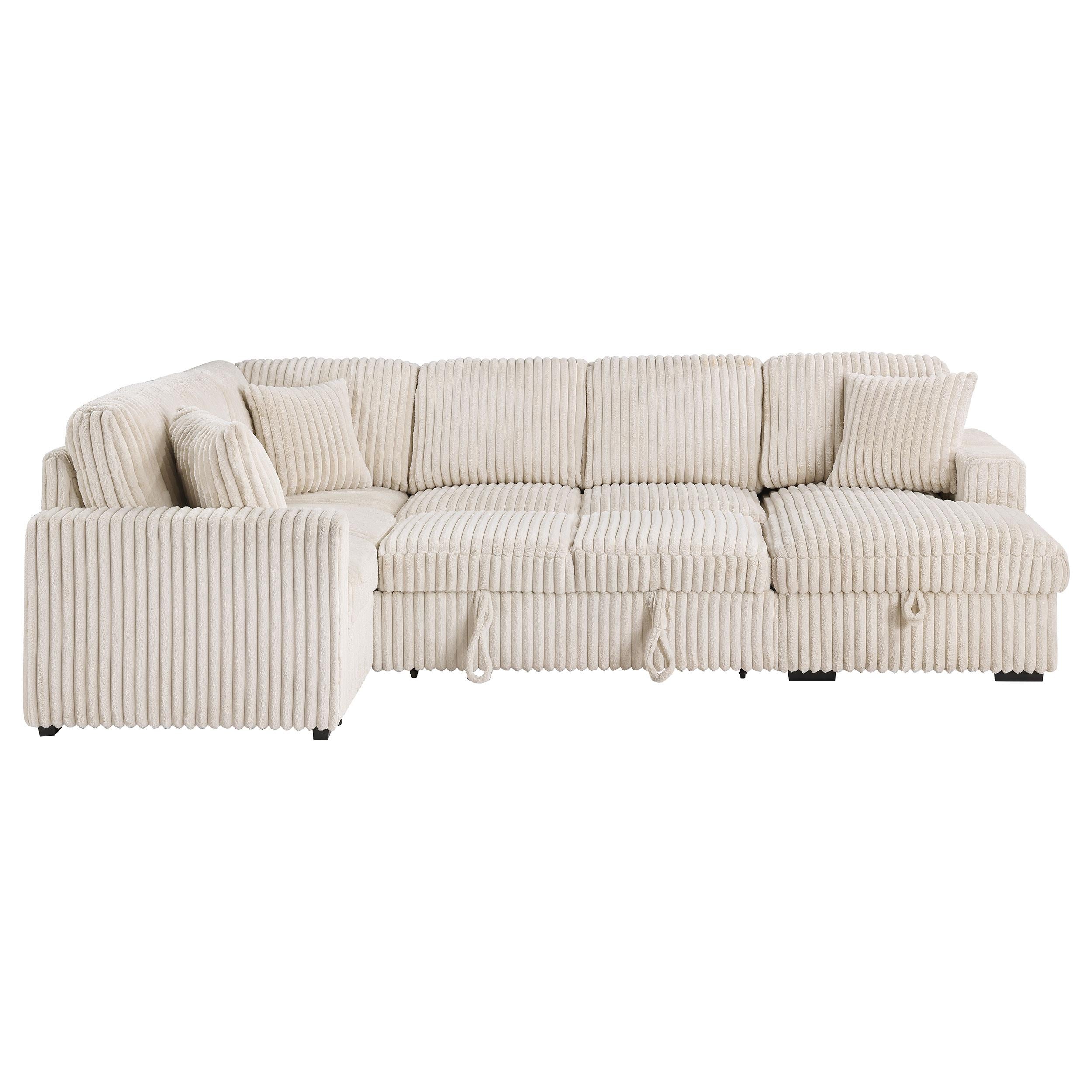 Devonshire Sleeper Sectional Sofa Storage Chaise Camel - 501205