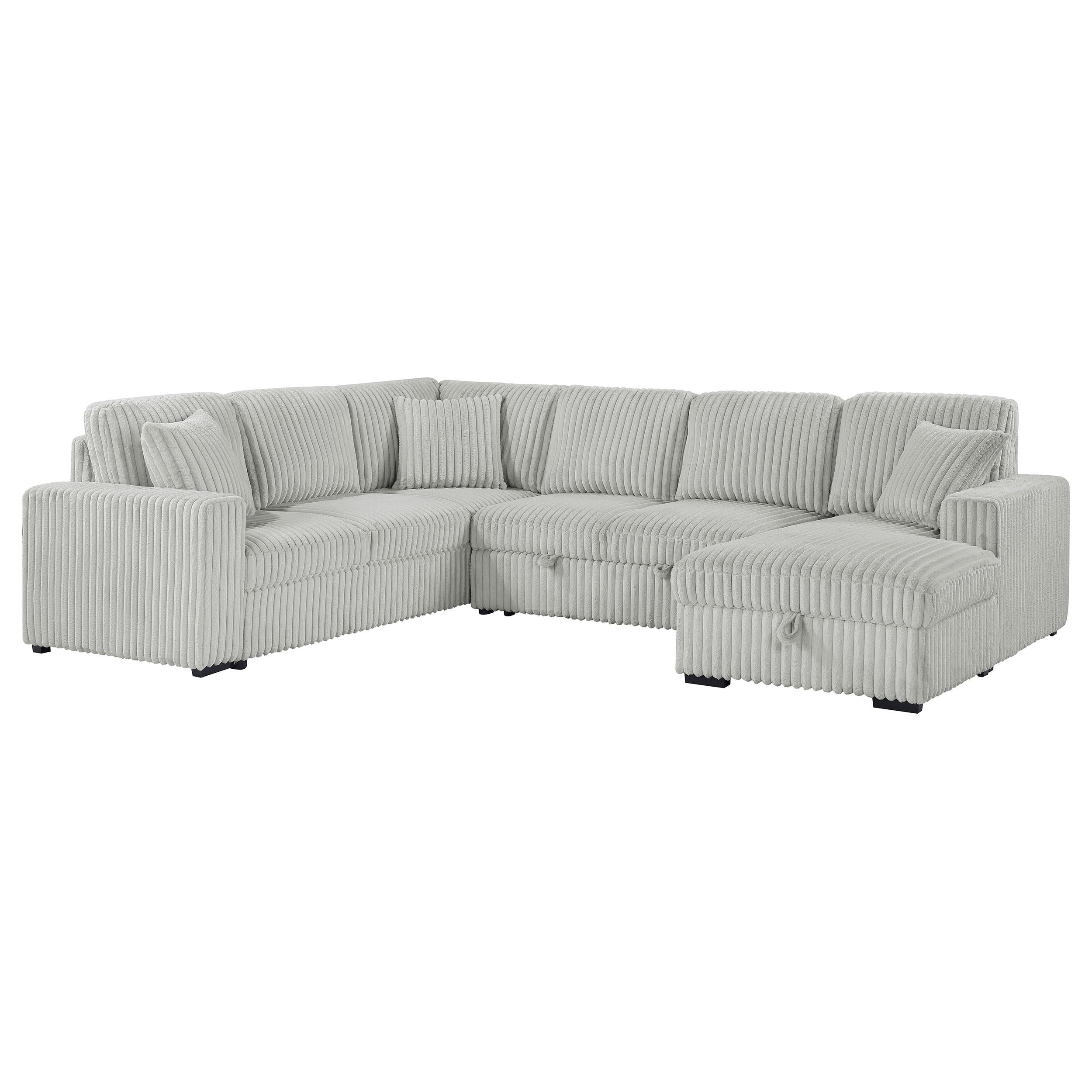 Devonshire Sleeper Sectional Sofa Storage Chaise Grey - 501208