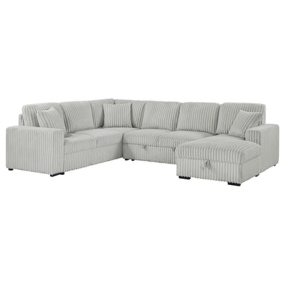 Devonshire Sleeper Sectional Sofa Storage Chaise Grey - 501208
