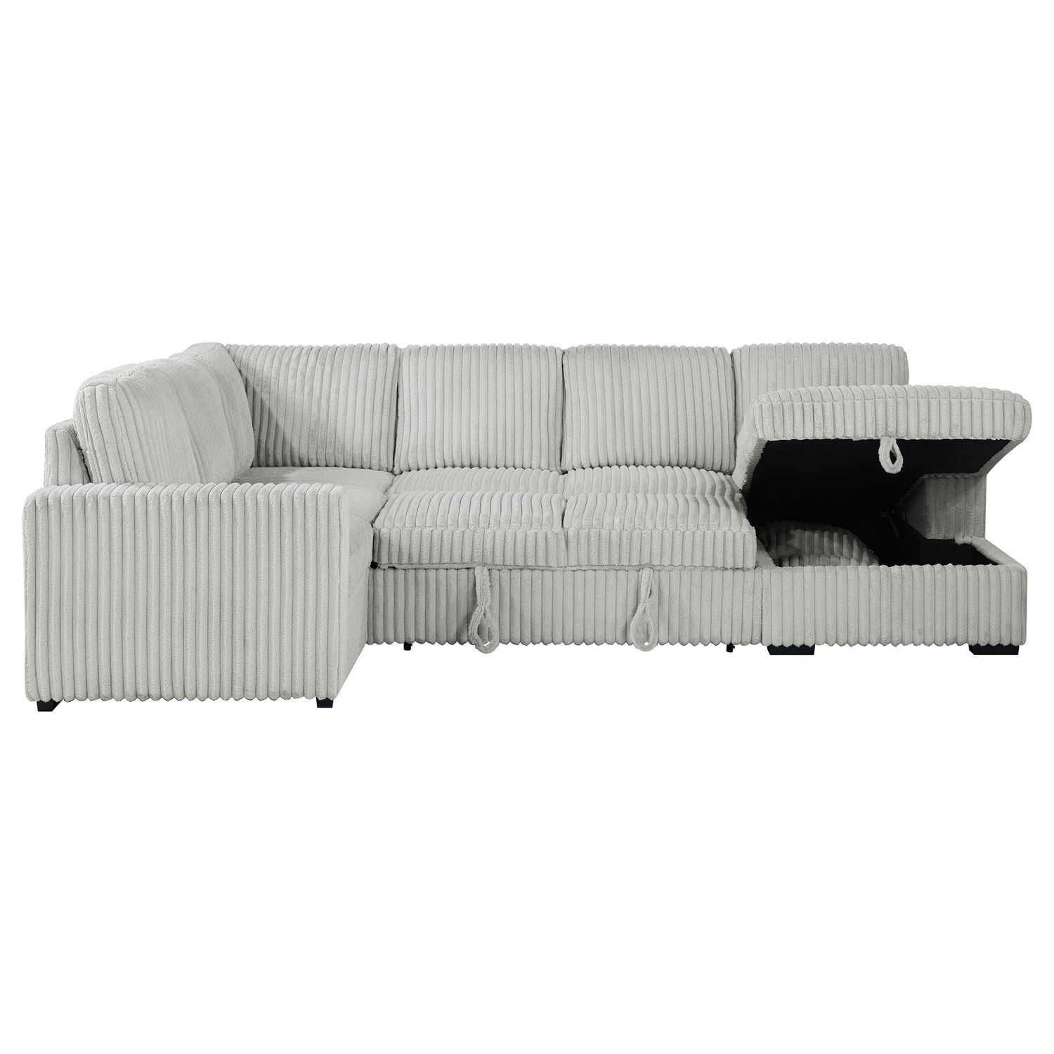 Devonshire Sleeper Sectional Sofa Storage Chaise Grey - 501208