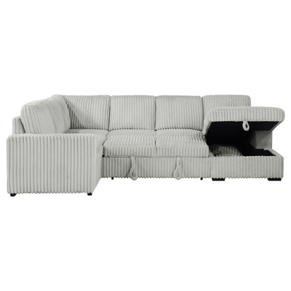 Devonshire Sleeper Sectional Sofa Storage Chaise Grey - 501208