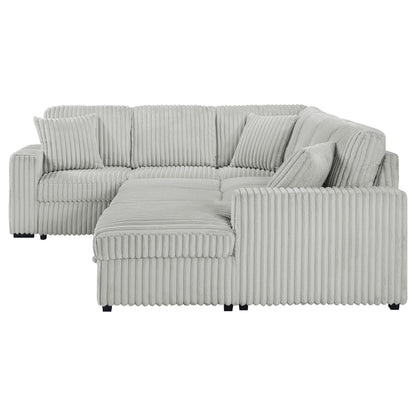 Devonshire Sleeper Sectional Sofa Storage Chaise Grey - 501208