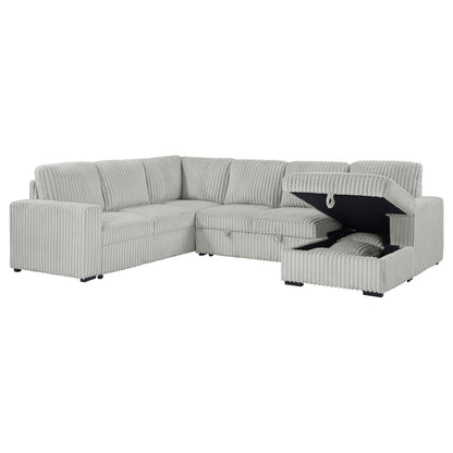 Devonshire Sleeper Sectional Sofa Storage Chaise Grey - 501208