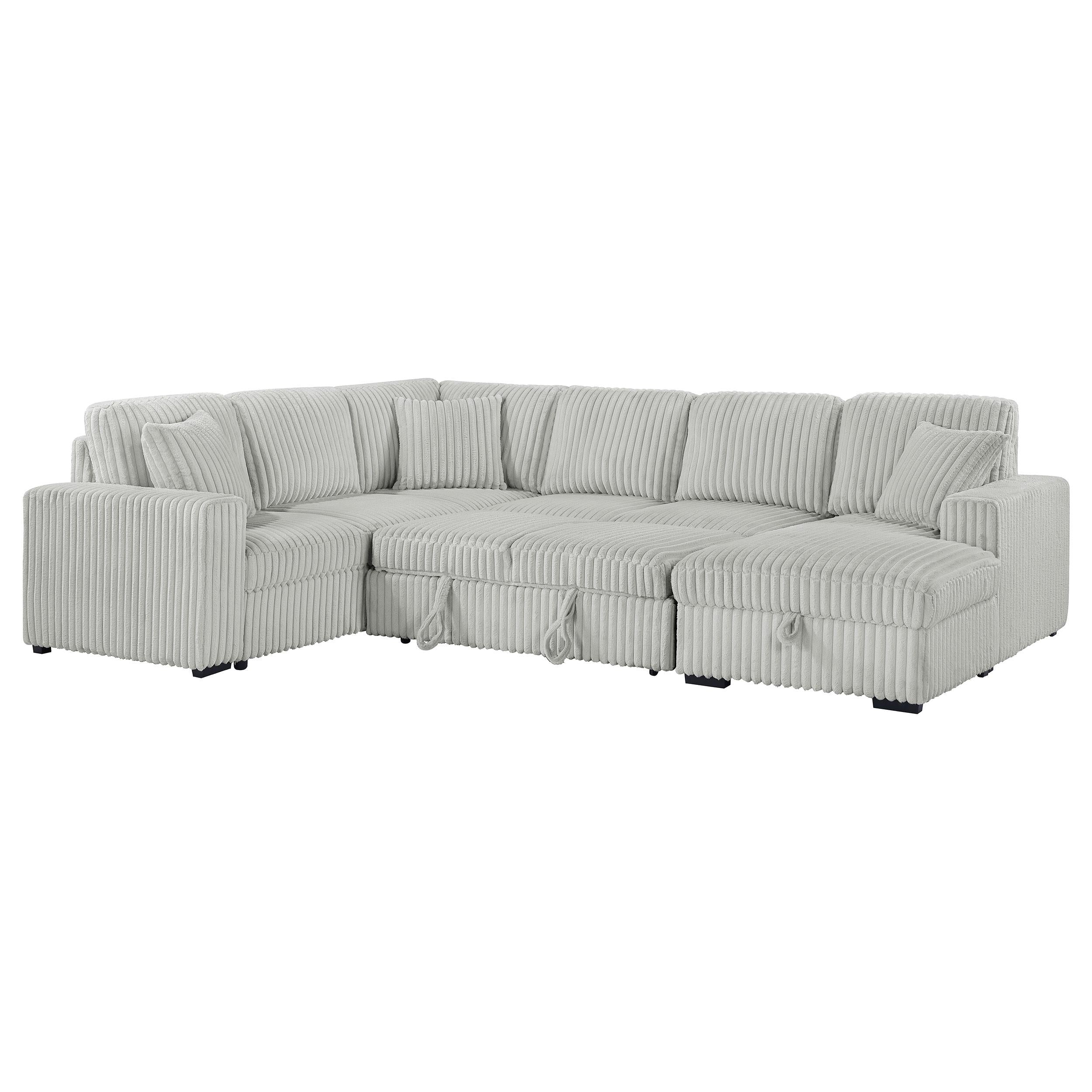Devonshire Sleeper Sectional Sofa Storage Chaise Grey - 501208