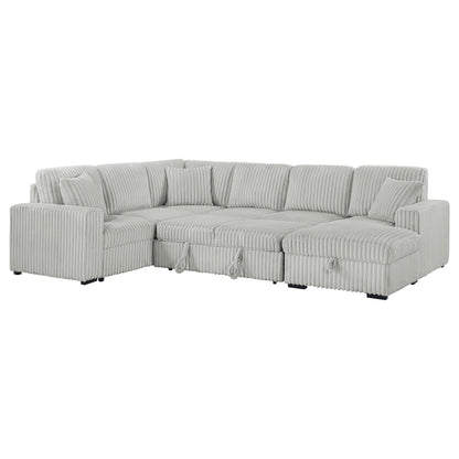 Devonshire Sleeper Sectional Sofa Storage Chaise Grey - 501208
