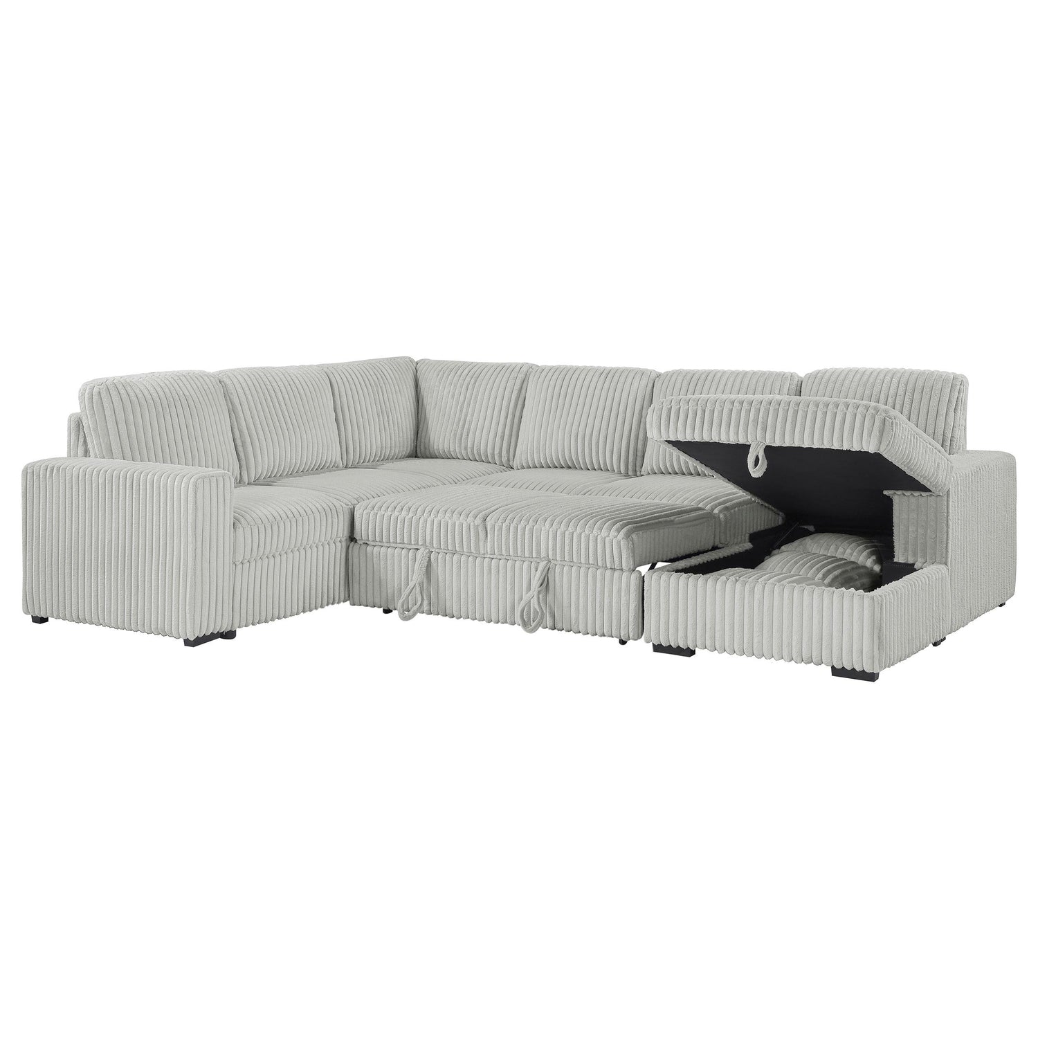 Devonshire Sleeper Sectional Sofa Storage Chaise Grey - 501208