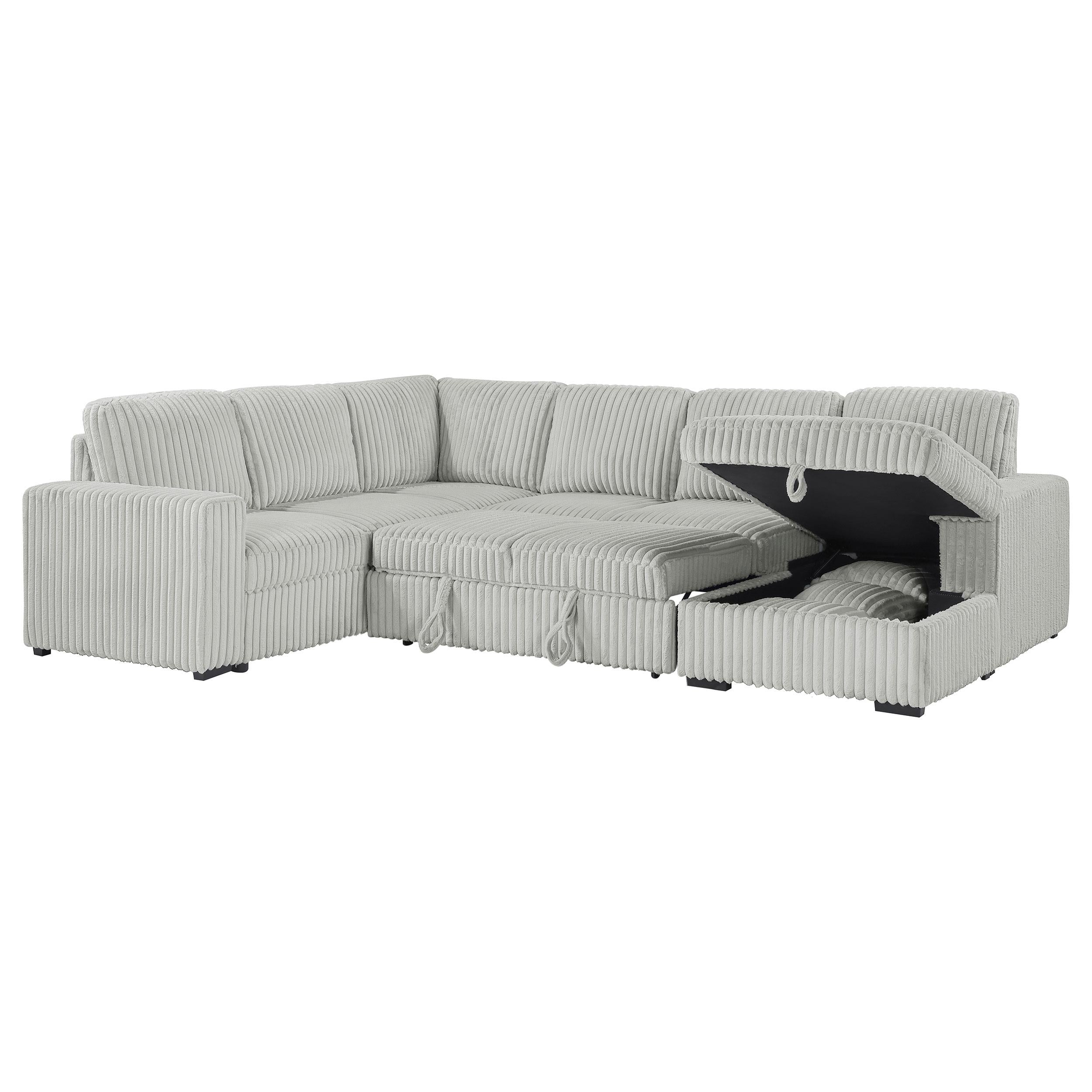 Devonshire Sleeper Sectional Sofa Storage Chaise Grey - 501208