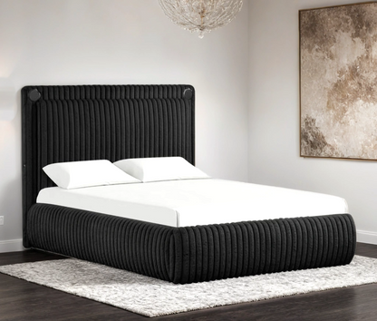 Diana Black Platform Bed - Queen, King *King - DIANA BLACK King