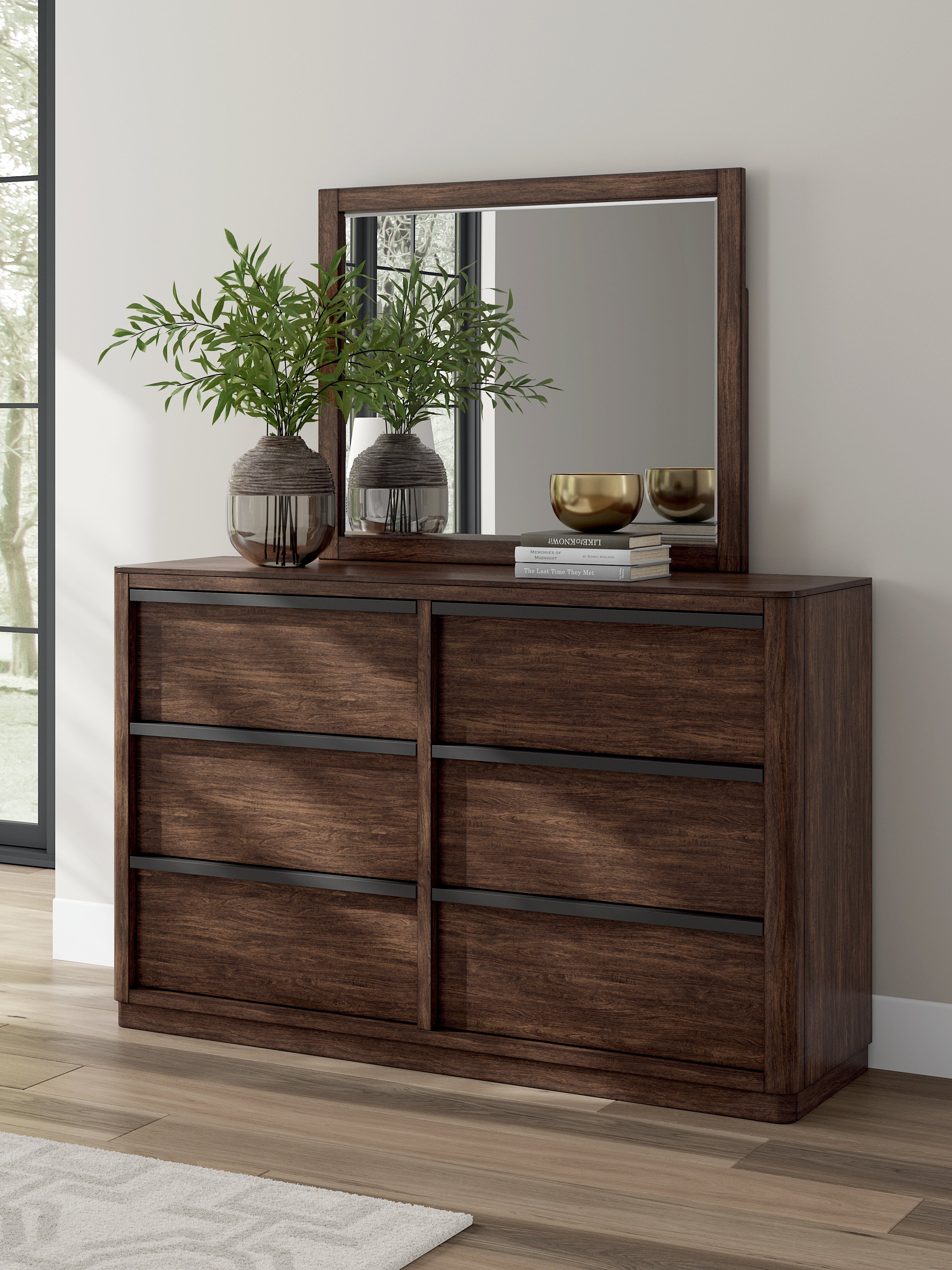 Dilenno Dark Brown Dresser and Mirror - PCB857B1