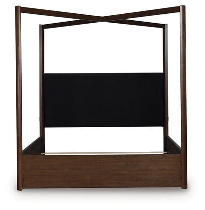 Dilenno Dark Brown Queen Canopy Bed - PCB857B2