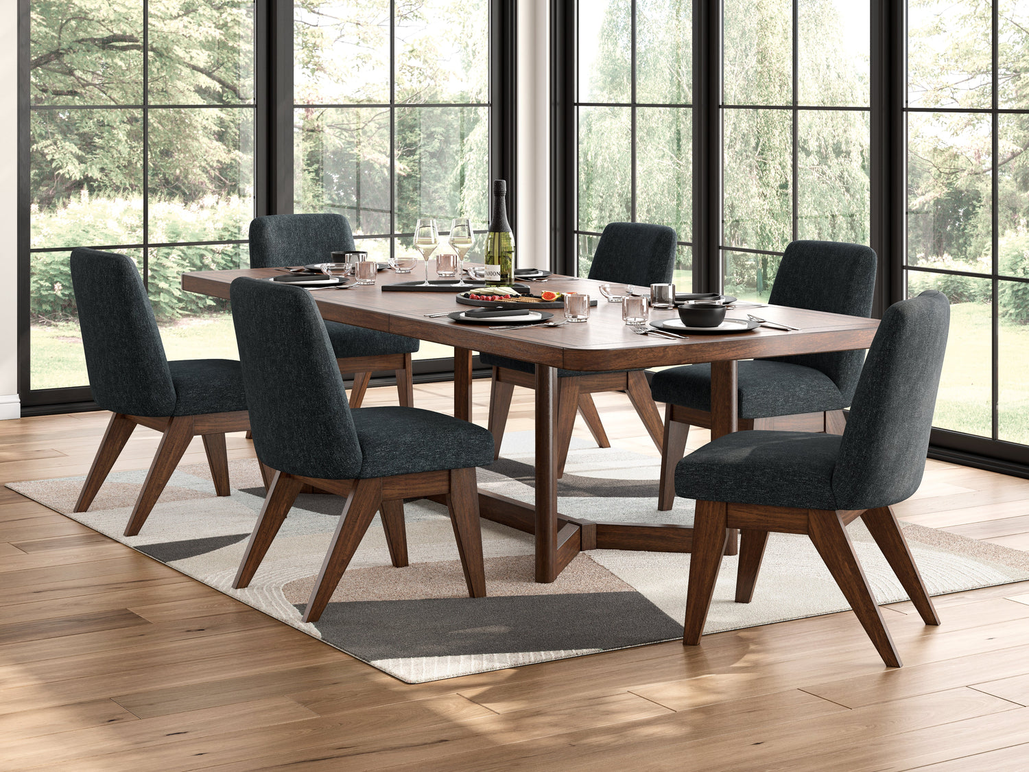 Dilenno Dark Brown Extendable Dining Room Set from Ashley - Luna Furniture