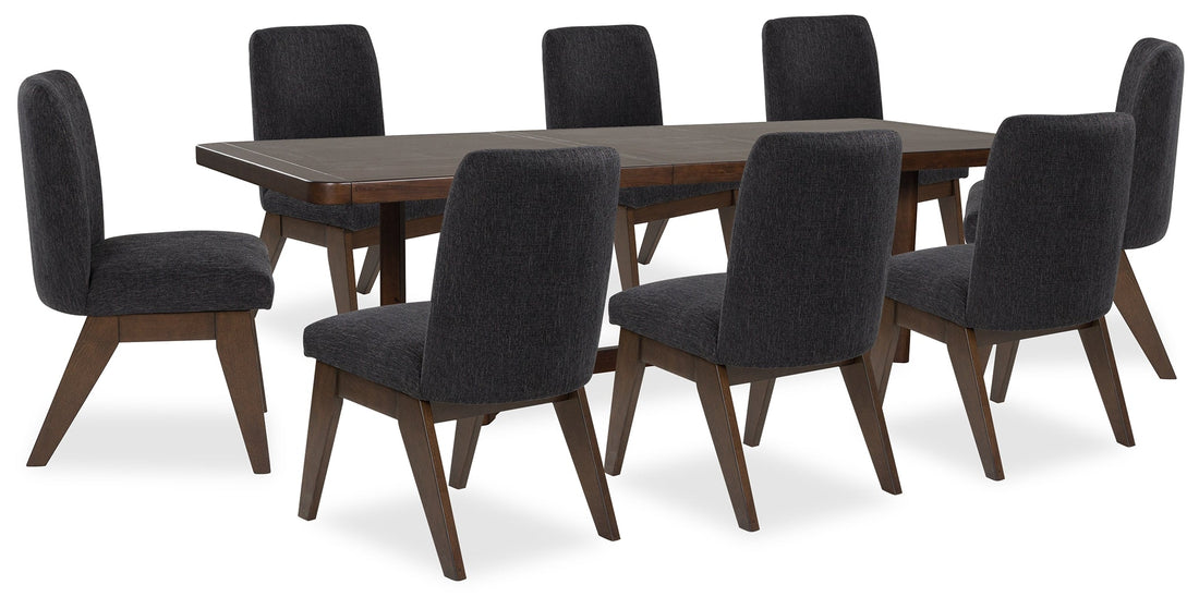 Dilenno Dining Table and 8 Chairs in Dark Brown from Ashley - Luna Furniture