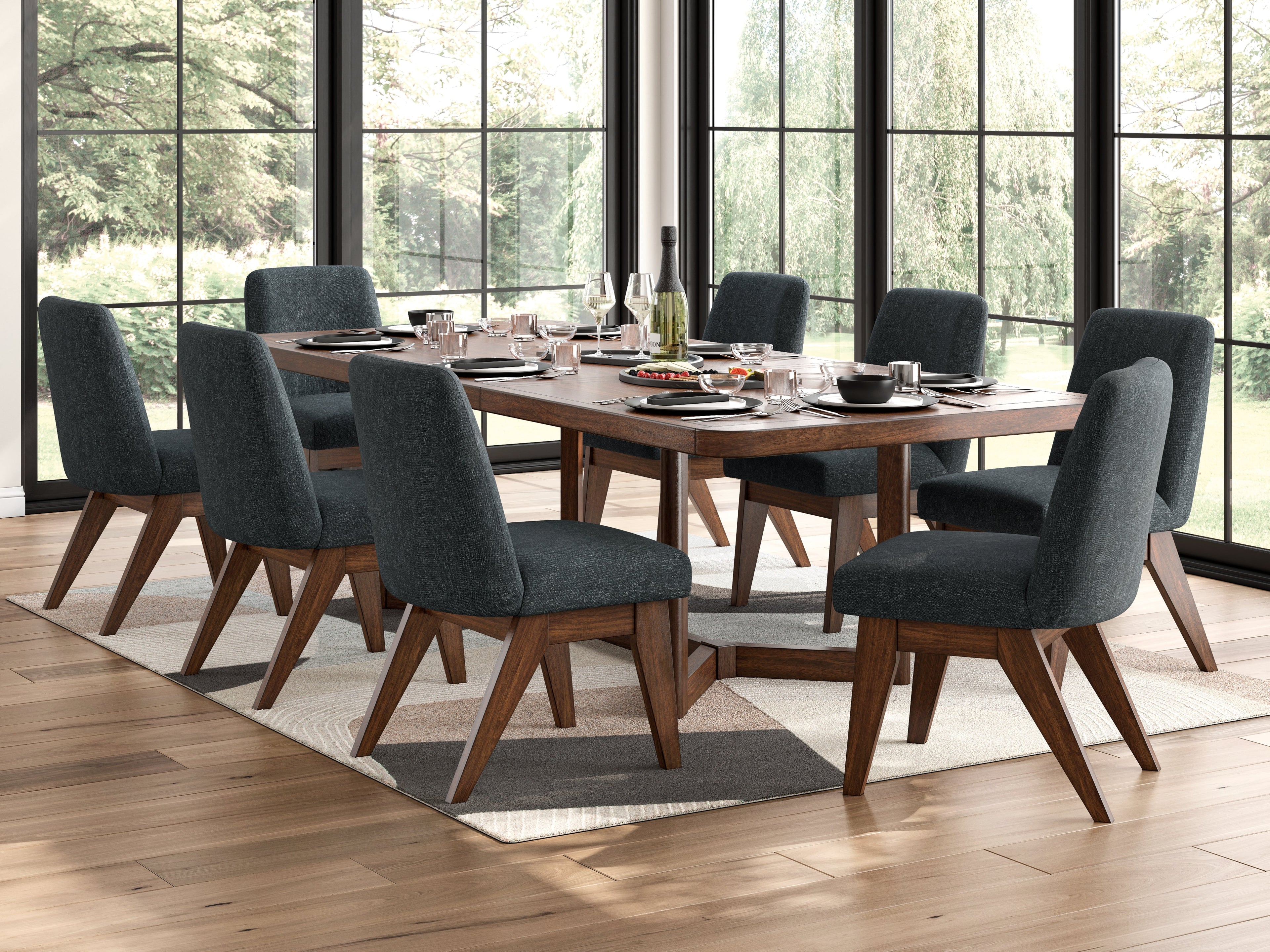 Dilenno Dining Table and 8 Chairs in Dark Brown from Ashley - Luna Furniture