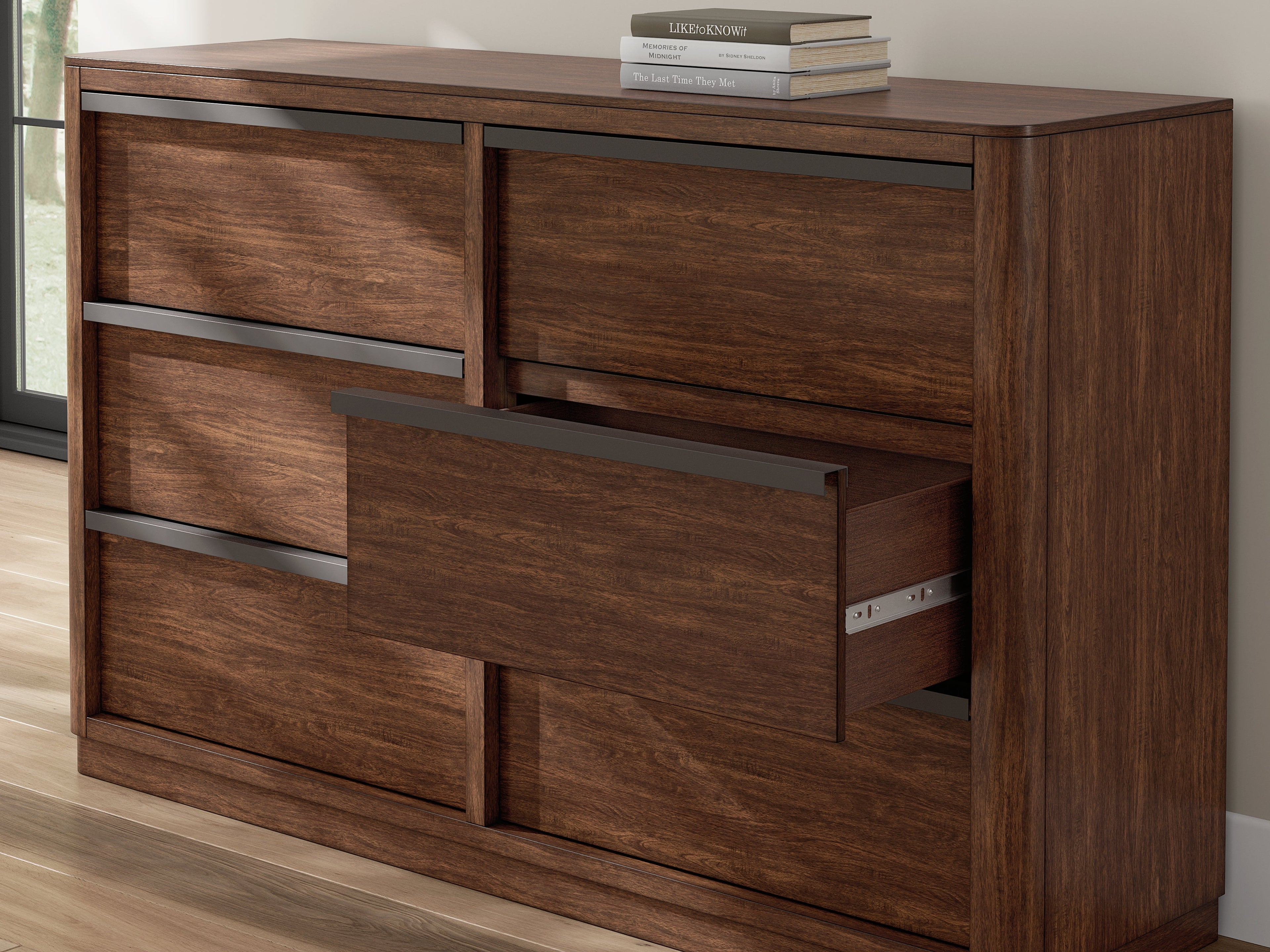 Dilenno Queen Canopy Bed with Dresser in Dark Brown from Ashley - Luna Furniture