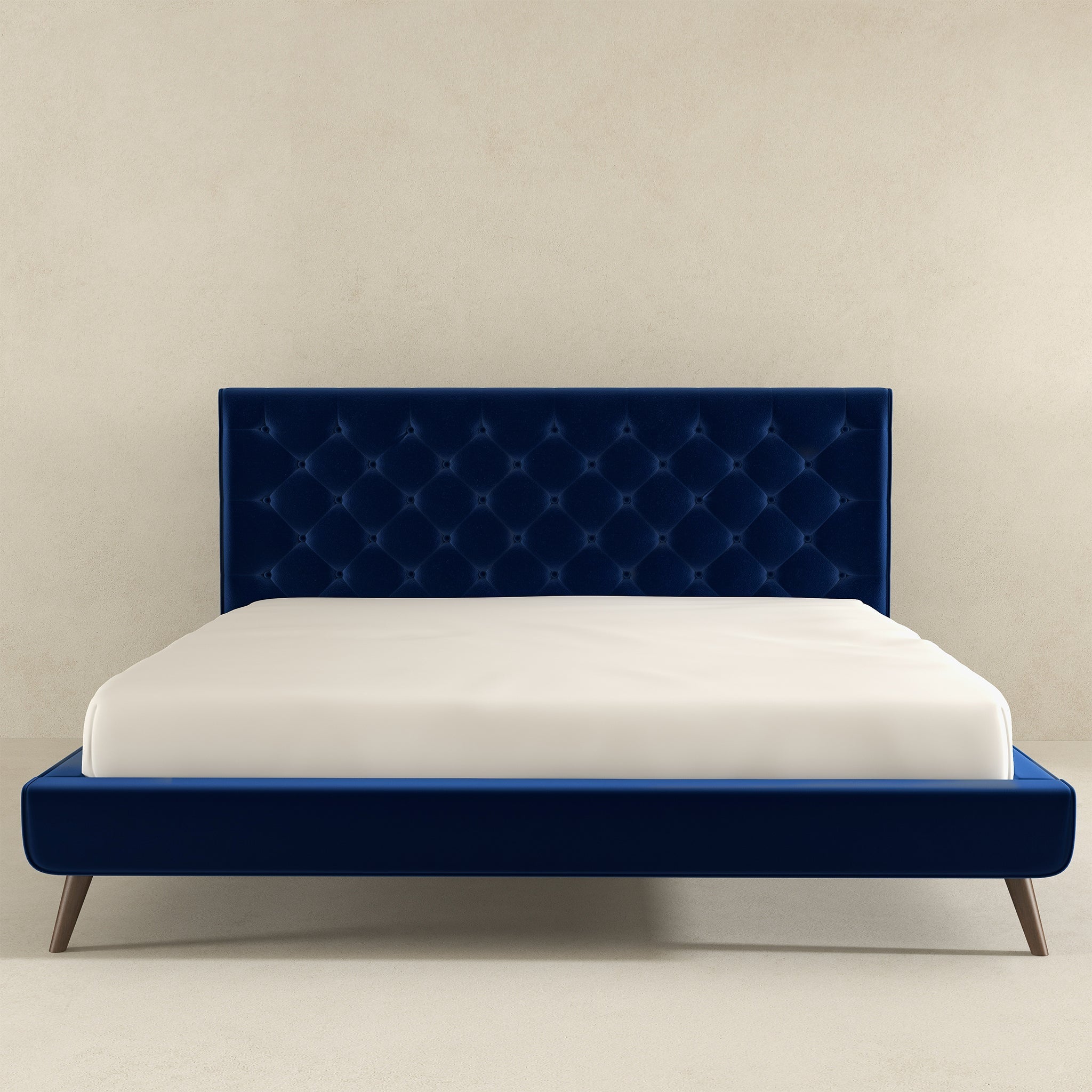 Dillon Blue Velvet Platform Bed (King Size) - BED00300202