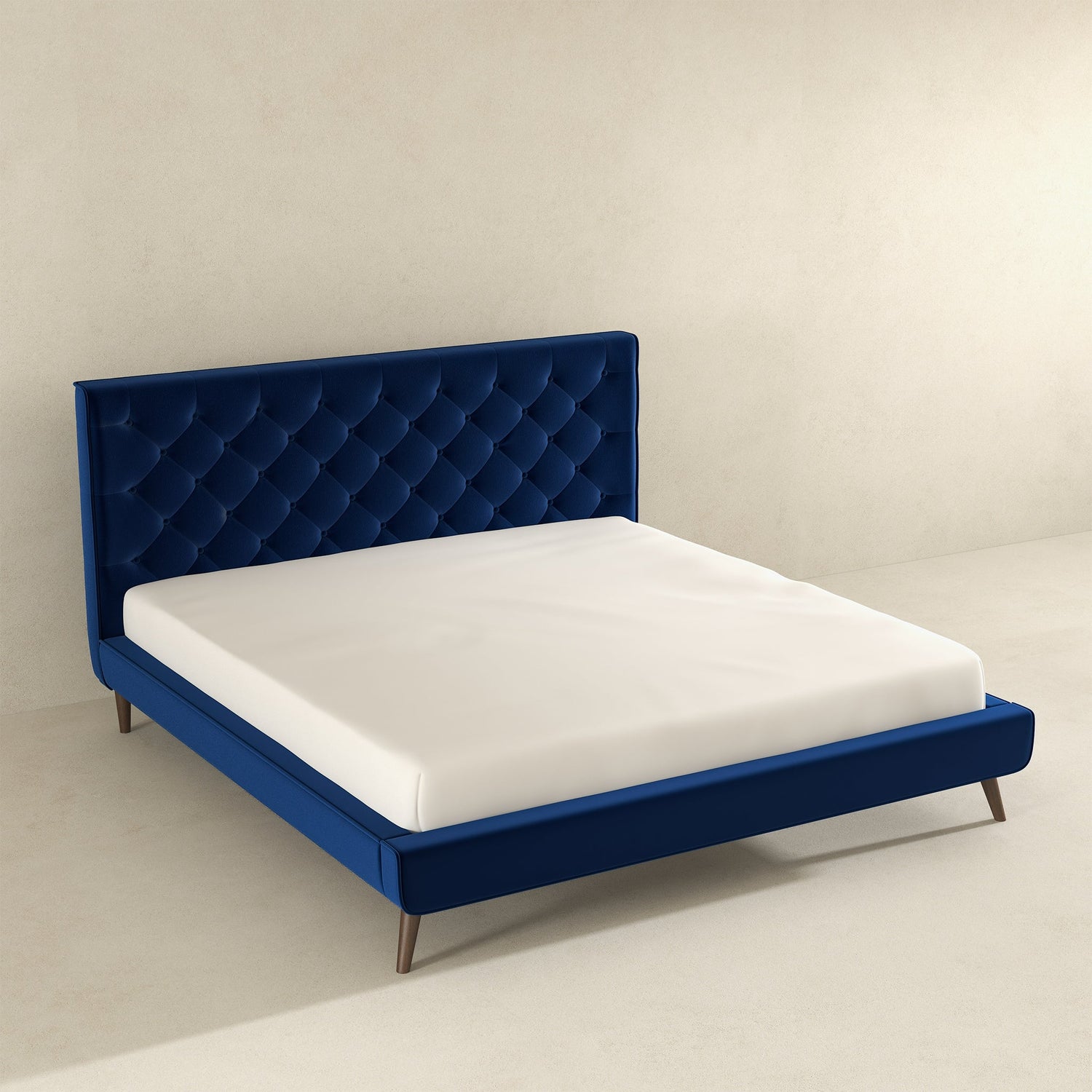 Dillon Blue Velvet Platform Bed (King Size) - BED00300202