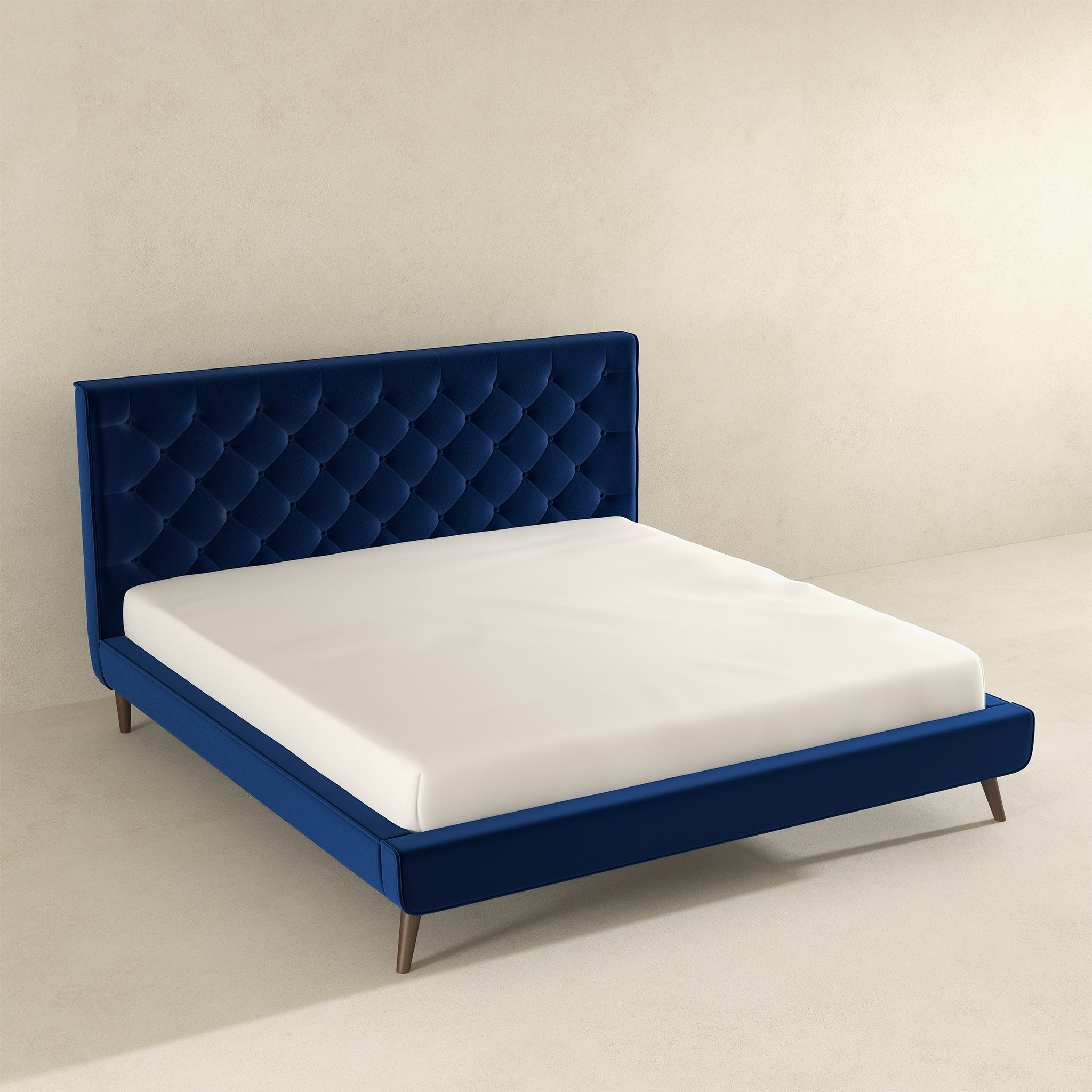 Dillon Blue Velvet Platform Bed (King Size) - BED00300202