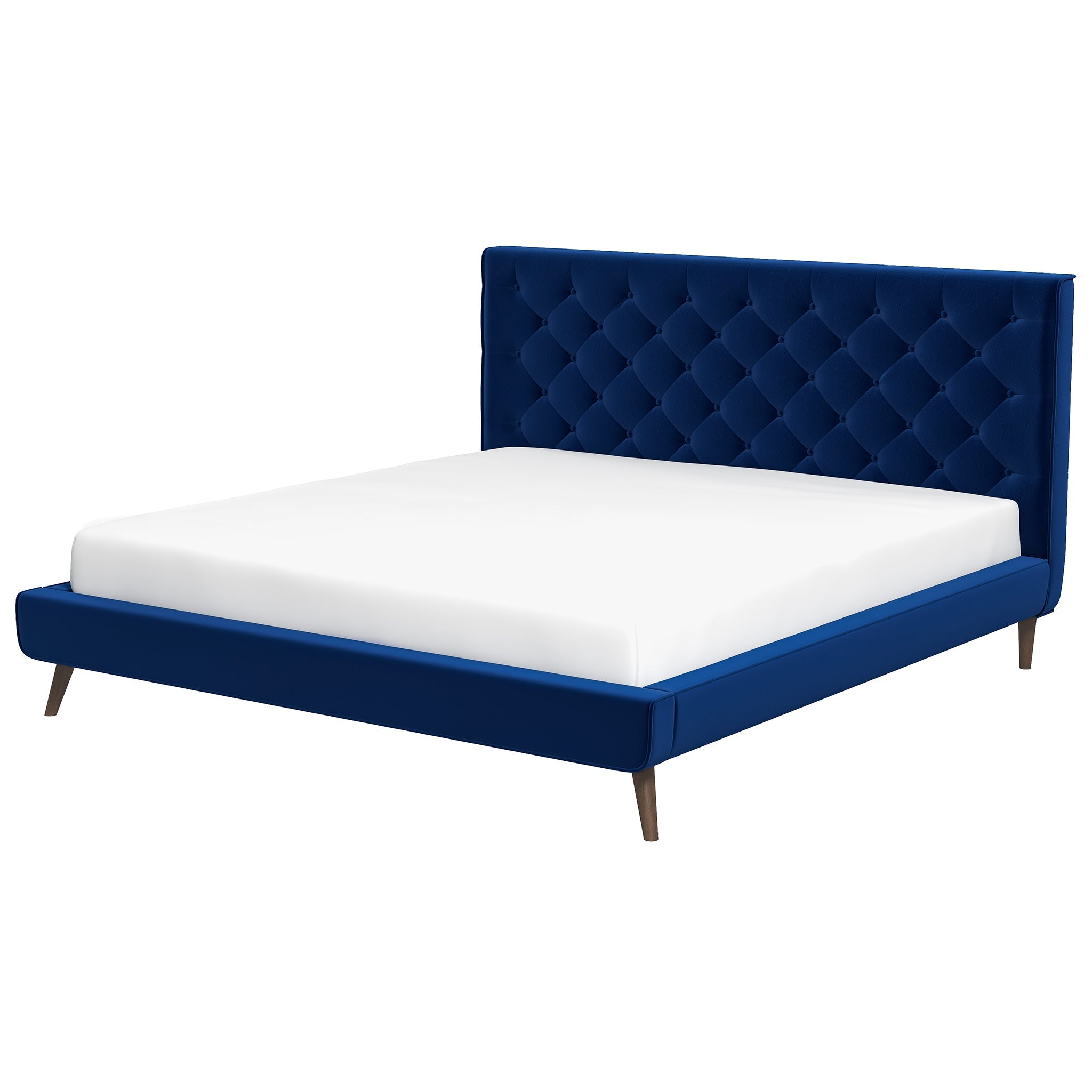 Dillon Blue Velvet Platform Bed (King Size) - BED00300202