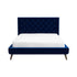 Dillon Blue Velvet Platform Bed (Queen Size) - BED00300201