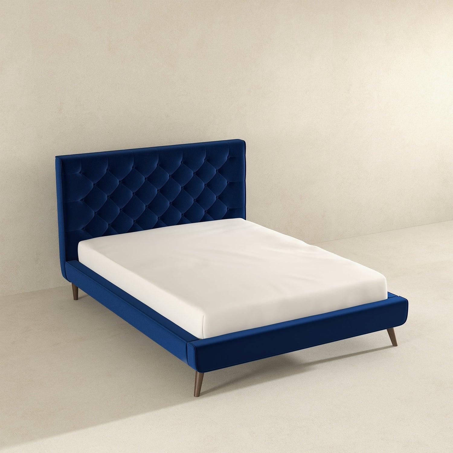 Dillon Blue Velvet Platform Bed (Queen Size) - BED00300201