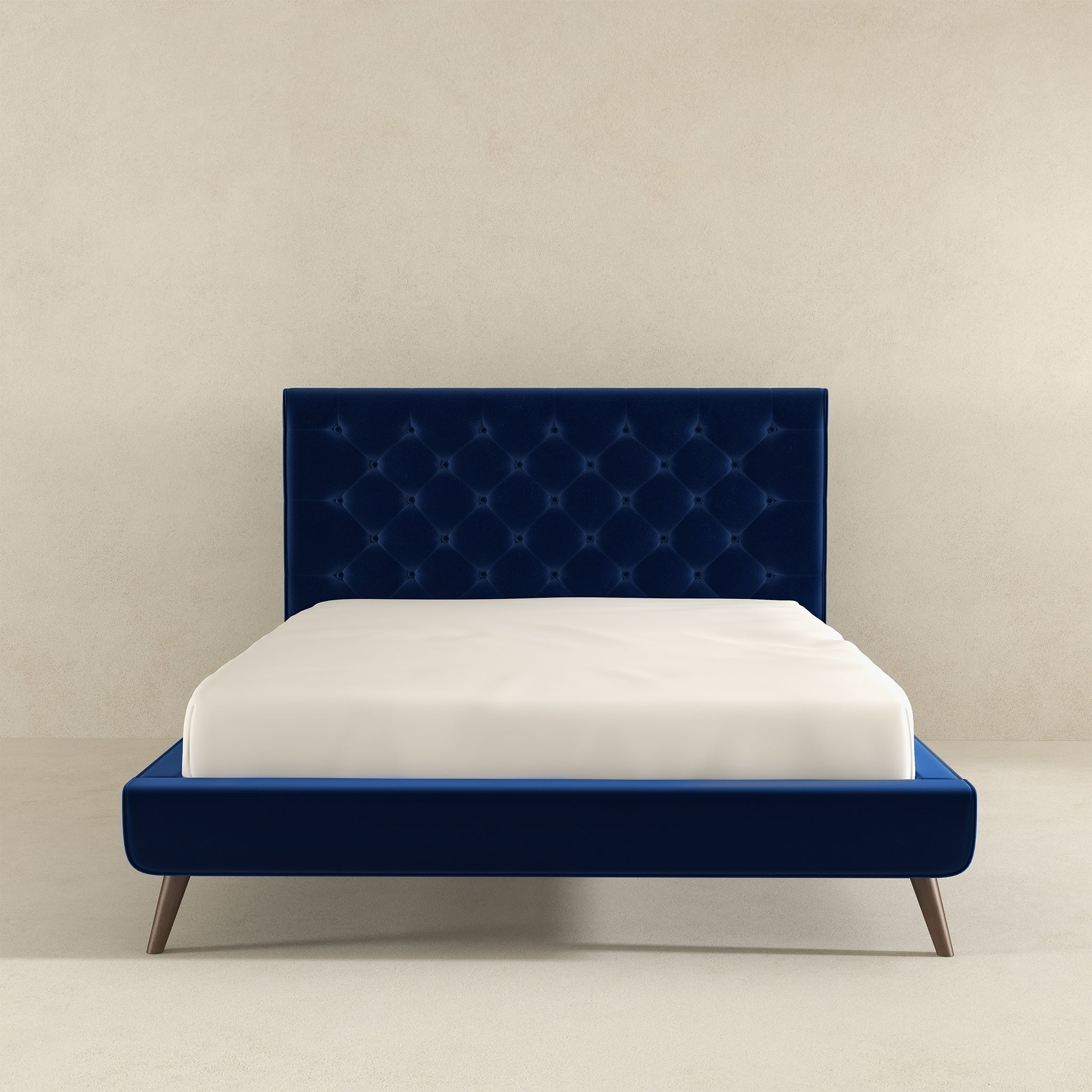 Dillon Blue Velvet Platform Bed (Queen Size) - BED00300201
