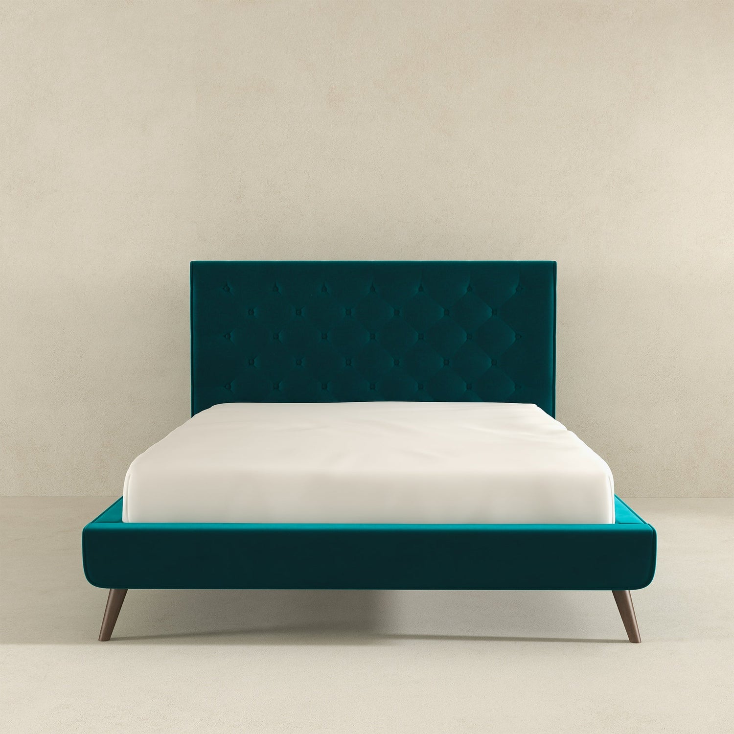 Dillon  Teal Velvet Platform Bed(Queen Size) - BED00300207