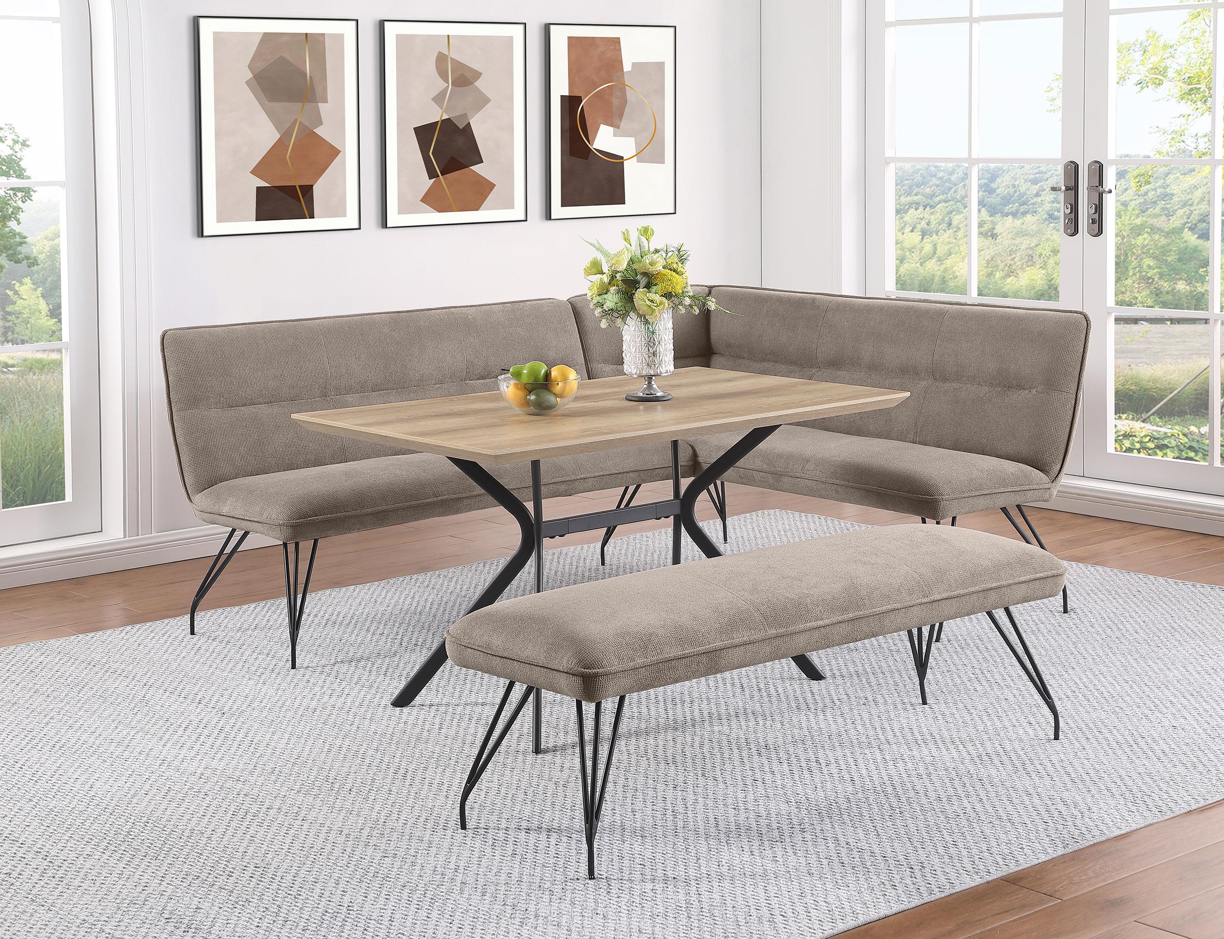 Dodson Fabric Upholstered Dining Bench Taupe - 108497