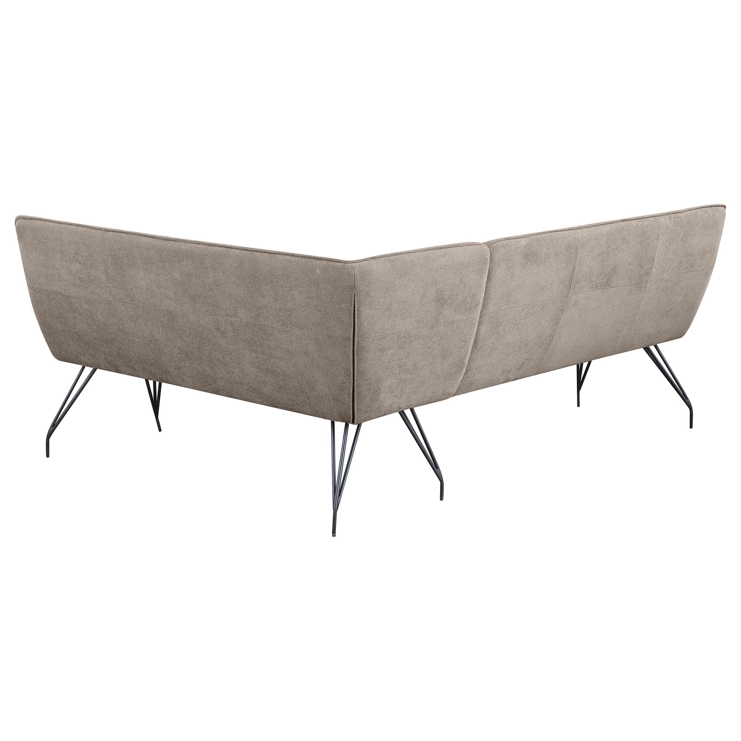 Dodson Fabric Upholstered L-Shaped Nook Dining Bench Taupe - 108496