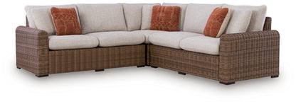 Dolan Creek Beige/Brown 3-Piece Outdoor Sectional - PCP610P1