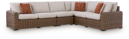 Dolan Creek Beige/Brown 4-Piece Outdoor Sectional - PCP610P2