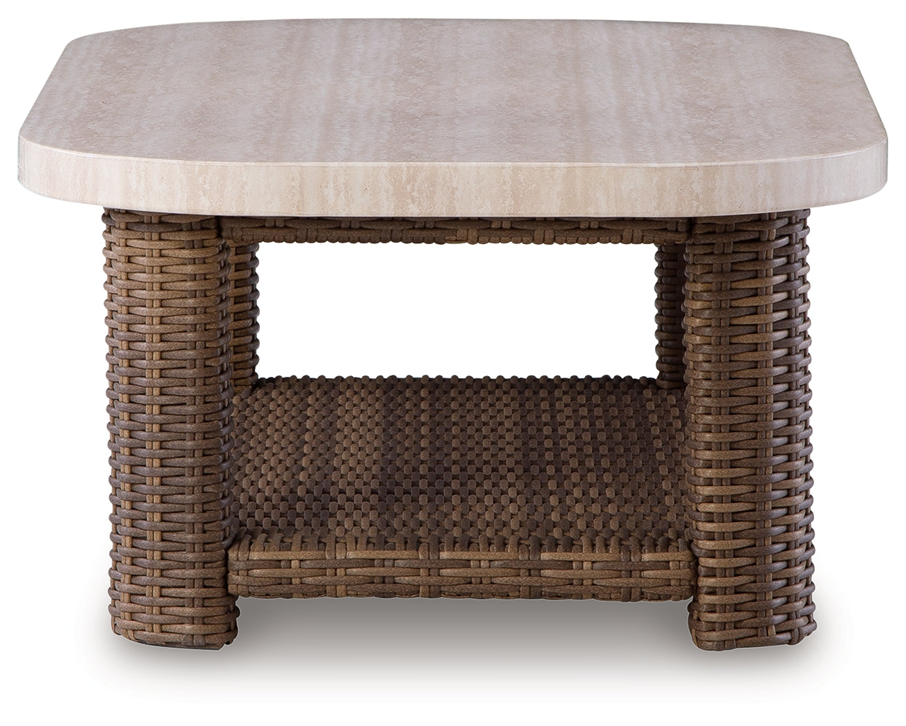 Dolan Creek Beige/Brown Outdoor Coffee Table - PCP610-701