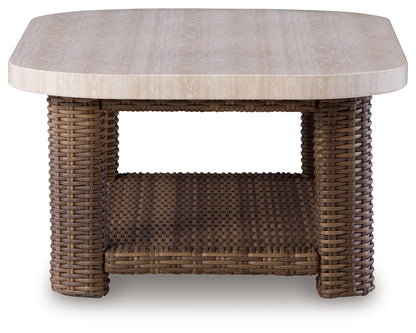Dolan Creek Beige/Brown Outdoor Coffee Table - PCP610-701