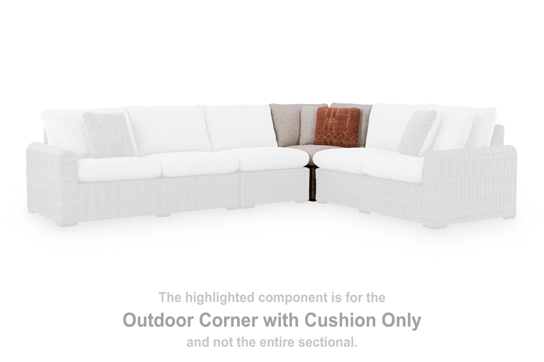 Dolan Creek Beige/Brown Outdoor Corner with Cushion - PCP610-877