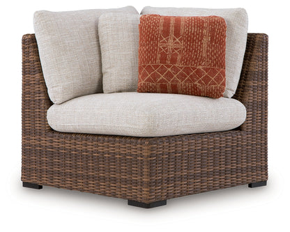 Dolan Creek Beige/Brown Outdoor Corner with Cushion - PCP610-877