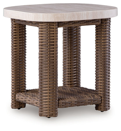 Dolan Creek Beige/Brown Outdoor End Table - PCP610-702