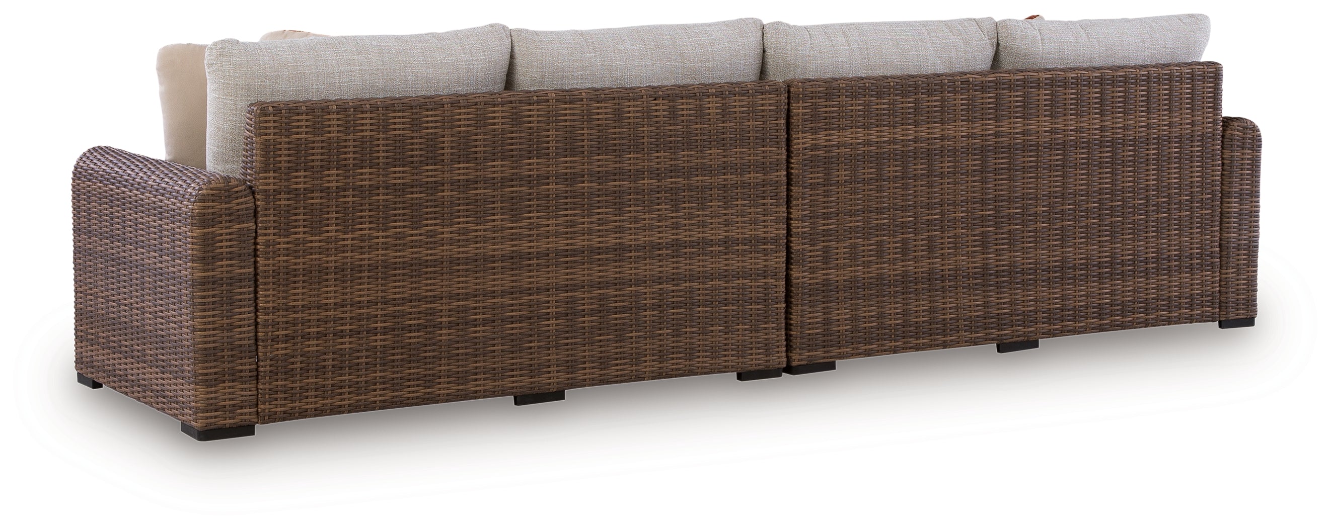 Dolan Creek Beige/Brown Outdoor Right and Left-arm Facing Loveseat with Cushion (Set of 2) - PCP610-854