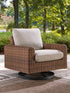 Dolan Creek Gray/Brown Outdoor Swivel Lounge Chair with Cushion - PCP610-821