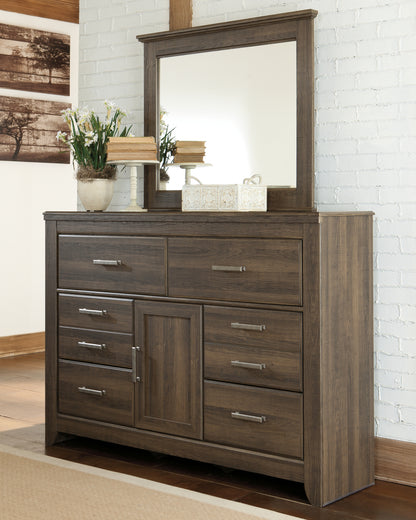 Dolante Multi Queen Upholstered Bed, Dresser, Mirror and Nightstand - B130B8