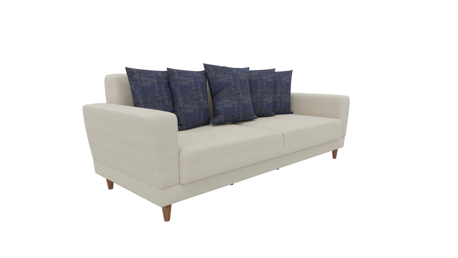 Dolce Cream/Blue 3-Seater Sofa Bed - DOLCE 03.302.0472.3365.0101.0000.20.03